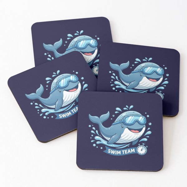 Item preview, Cute Whale Swim Team Cartoon Illustration designed and sold by LoudVictory.