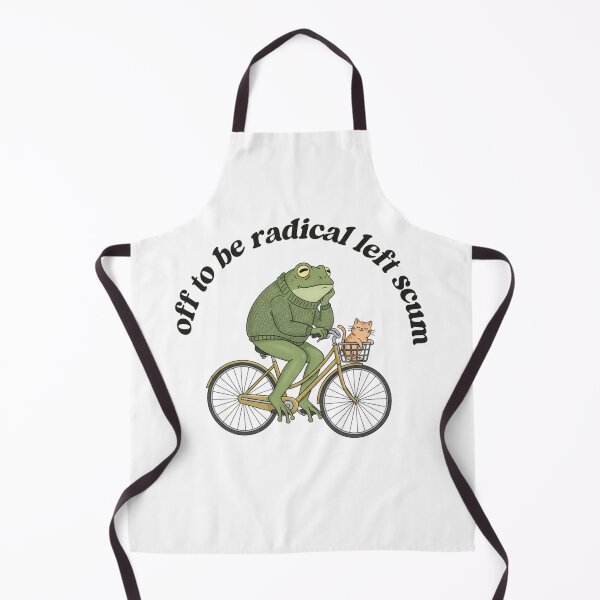 Item preview, Off To Be Radical Left Scum Frog and Cat on Bicycle Resistance designed and sold by toongstudio.