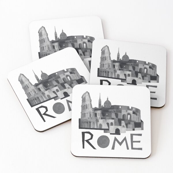 Item preview, Rome Italy Travel Poster | Retro Geometric Architecture Art | Colosseum Roman Forum Design designed and sold by OzzFrequency.