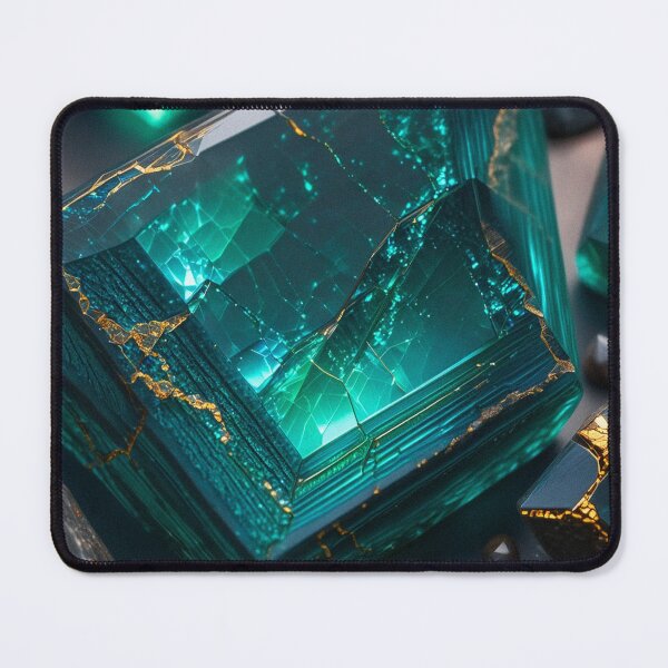 Item preview, Teal crystal blocks with gold veins designed and sold by SassyArtistry.