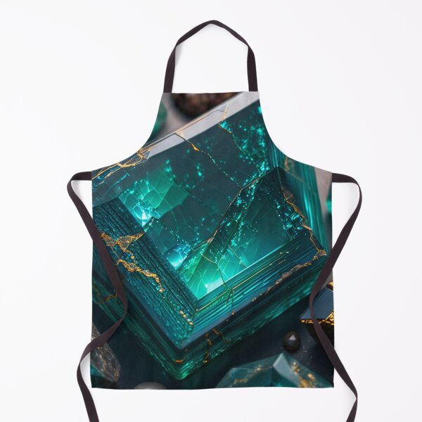 Item preview, Teal crystal blocks with gold veins designed and sold by SassyArtistry.