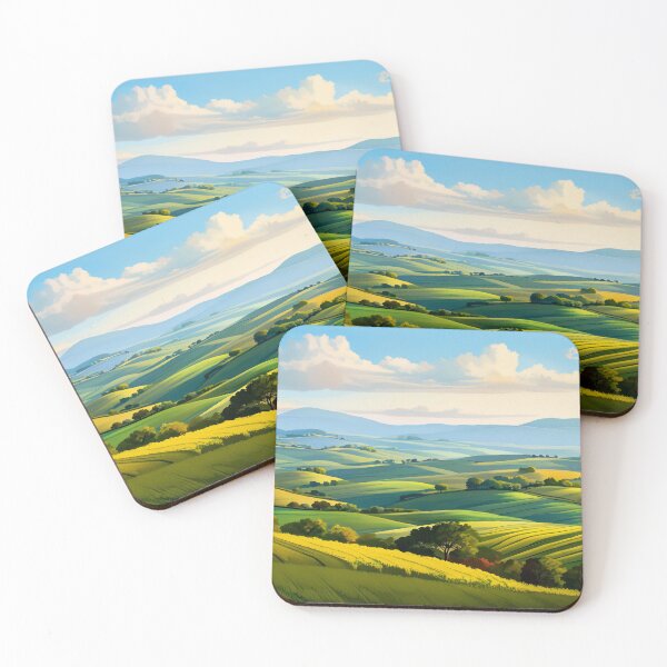 Item preview, Rolling green hills countryside landscape designed and sold by SassyArtistry.