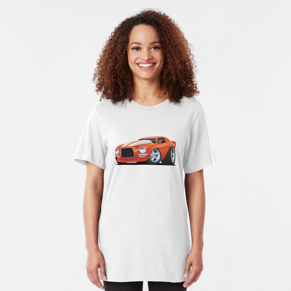 Classic Seventies Muscle Car Cartoon Slim Fit T-Shirt