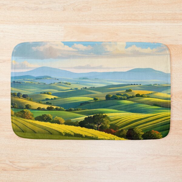 Item preview, Rolling green hills countryside landscape designed and sold by SassyArtistry.