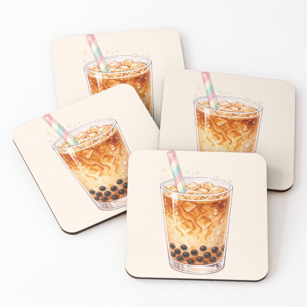 Item preview, Kawaii Brown Sugar Boba Milk Tea Illustration – Cute Bubble Tea Drink Art, Cozy Café Aesthetic Sticker & Wall Art designed and sold by MeghannsMinimalMeals.