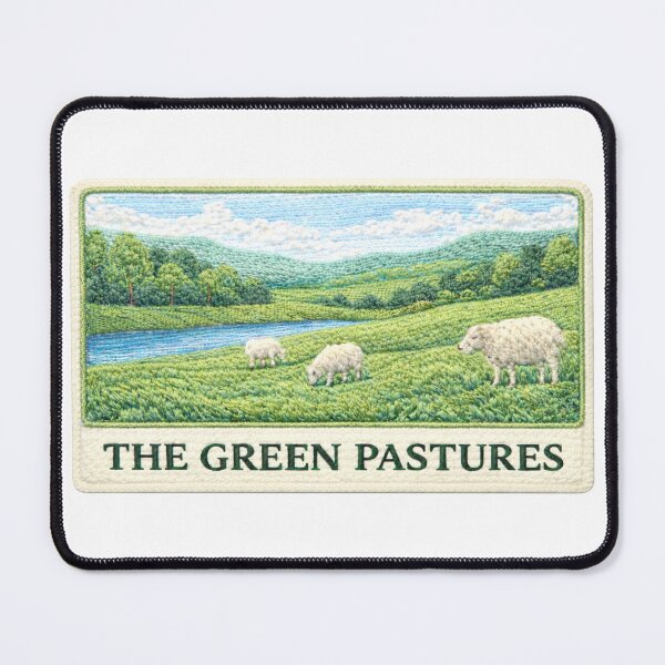Item preview, The Green Pastures – Psalm 23 Inspired Christian Embroidered Patch designed and sold by thefaithpatch.