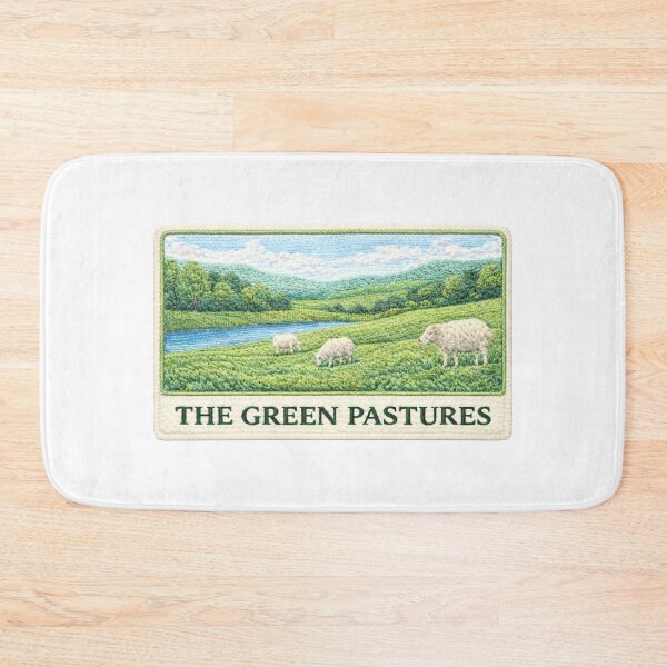 Item preview, The Green Pastures – Psalm 23 Inspired Christian Embroidered Patch designed and sold by thefaithpatch.