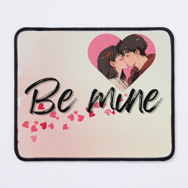 Item preview, Be Mine – Romantic Valentine Couple Kiss Illustration designed and sold by KomoFrames.