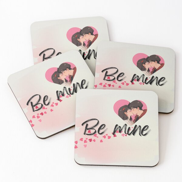 Item preview, Be Mine – Romantic Valentine Couple Kiss Illustration designed and sold by KomoFrames.