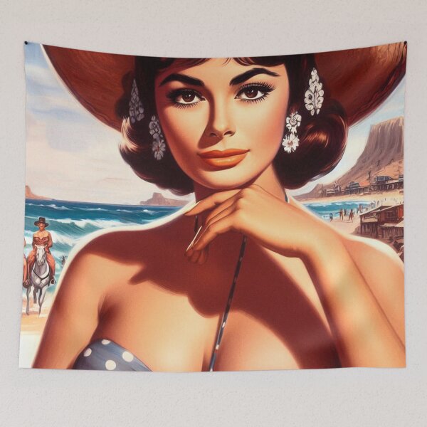 Item preview, Vintage Beach Woman designed and sold by PulpVintage.