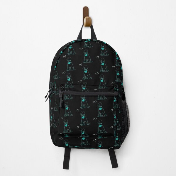 Item preview, Black & Teal Dog Love on Black Background designed and sold by Digitalmyth's Designs.