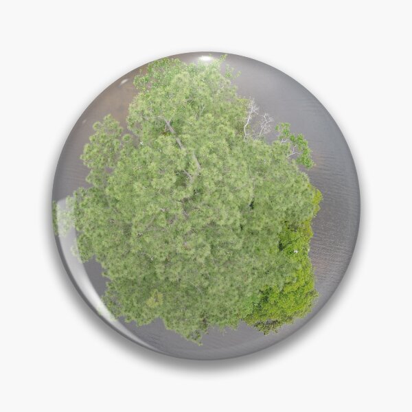 Aperçu de l'œuvre Photographie aérienne d'un arbre dans un lac – Impression nature par drone, art mural paysage minimaliste créée et vendue par Tempraneo Photo.