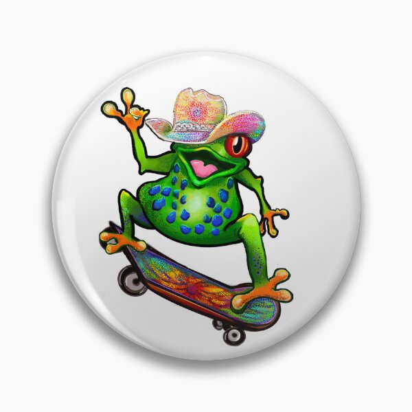 Item preview, Colorful Skateboard Frog in Bright Cowboy Hat designed and sold by Artonmytee.