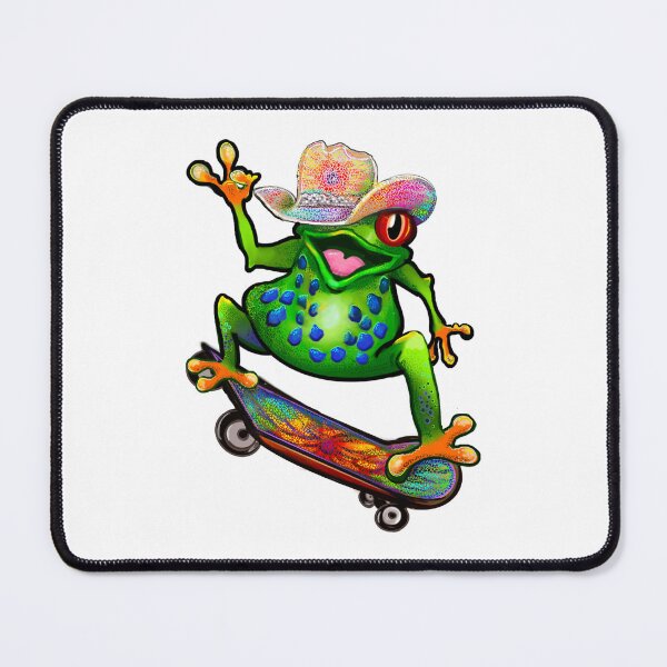 Item preview, Colorful Skateboard Frog in Bright Cowboy Hat designed and sold by Artonmytee.