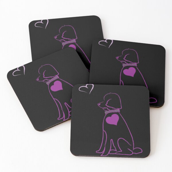 Item preview, Black & Purple Dog Love on Black Background designed and sold by Digitalmyth's Designs.