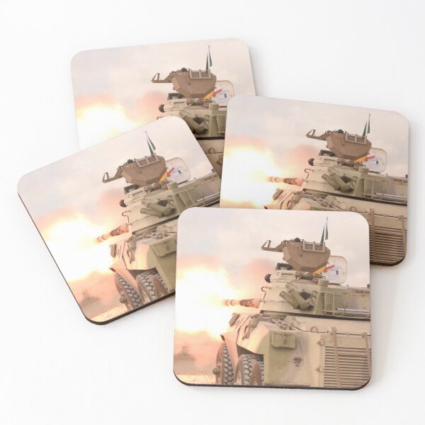 Item preview, Military Armored Vehicle Firing Main Gun in Desert Combat designed and sold by Makaronia.