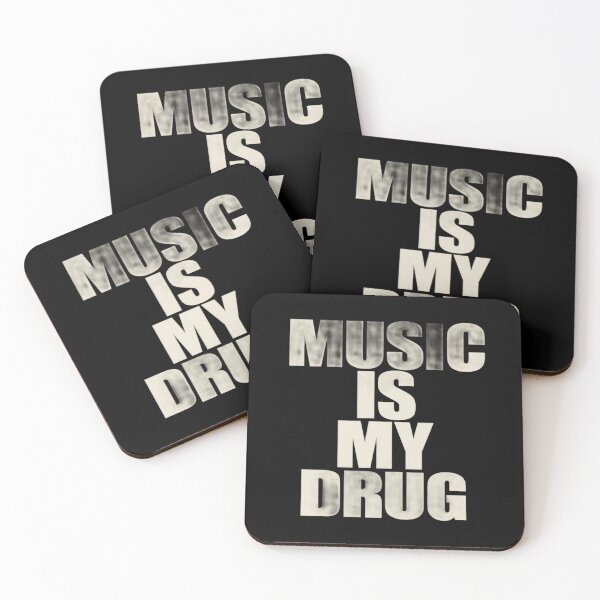 Item preview, Bold "MUSIC IS MY DRUG" Quote Design – High Contrast Typography for Music Lovers & Festival Fans designed and sold by Bright Nest Studio.