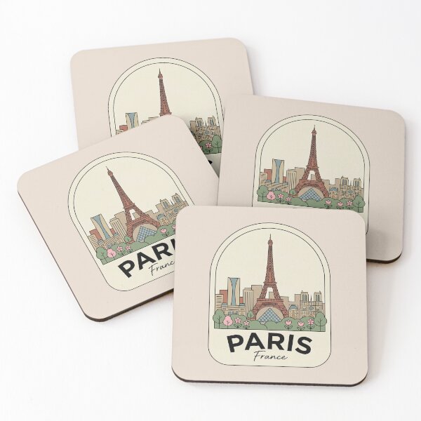 Item preview, Paris France Travel Badge Eiffel Tower Notre Dame and Louvre Landmark Illustration designed and sold by InvestingRoad.