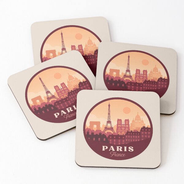 Item preview, Paris France Travel Badge Eiffel Tower Notre Dame and Louvre Landmark Illustration designed and sold by InvestingRoad.