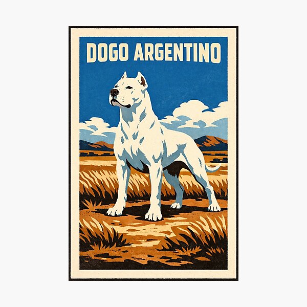Item preview, Dogo Argentino Vintage Plains Poster designed and sold by Flying Doggo.