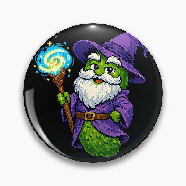 Item preview, Old Pickle Wizard Casting a Spell | Funny Cartoon Fantasy Mage designed and sold by Sonic Nova Studios.