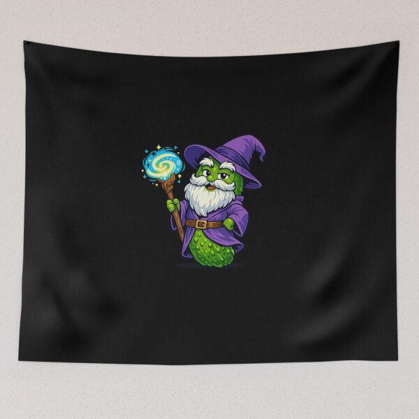 Item preview, Old Pickle Wizard Casting a Spell | Funny Cartoon Fantasy Mage designed and sold by Sonic Nova Studios.