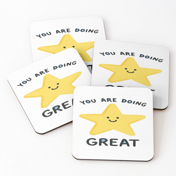 Item preview, Smiling Star Motivational Quote – You Are Doing Great | Cute Positive Vibes Design for Daily Uplift designed and sold by Bright Nest Studio.