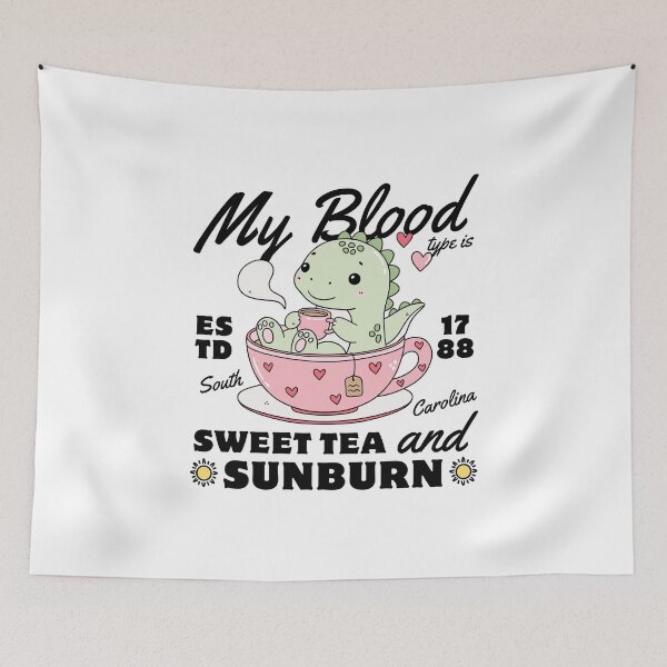 Item preview, South Carolina : my blood type is sweet tea and sunburn designed and sold by Peerless-Prime.