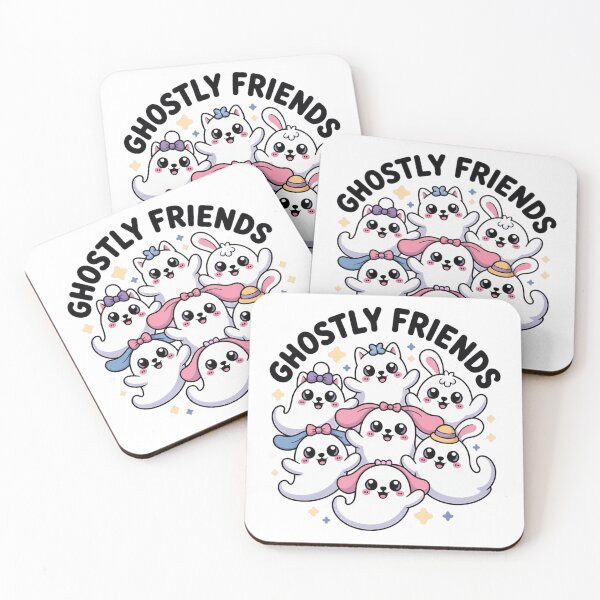 Item preview, Ghostly Friends Kawaii Halloween - Cute Ghost Cat Bunny & Dog Squad designed and sold by ViviByPaula.
