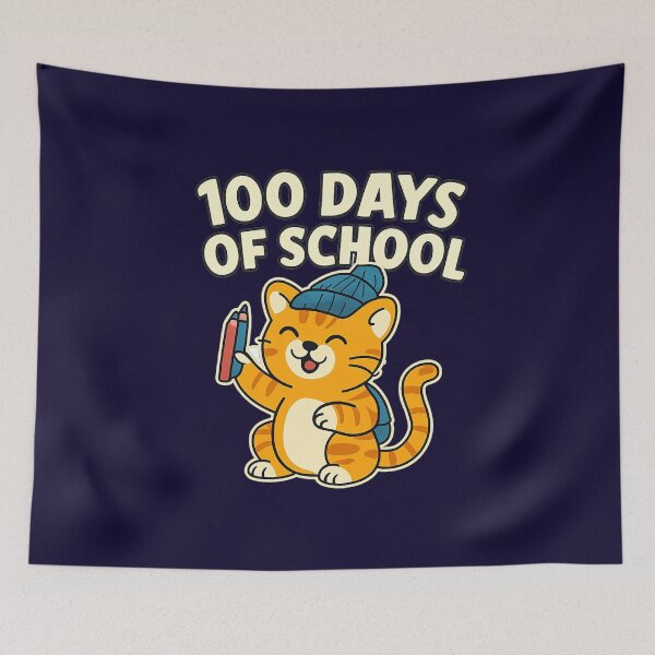 Item preview, 100 days of school cute funny cat vector designed and sold by  Mudikeys.