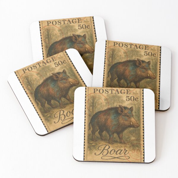 Item preview, Boar Postage: Wild Beauty in Vintage Ink designed and sold by ForeverPrintsOK.
