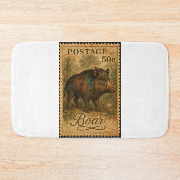 Item preview, Boar Postage: Wild Beauty in Vintage Ink designed and sold by ForeverPrintsOK.