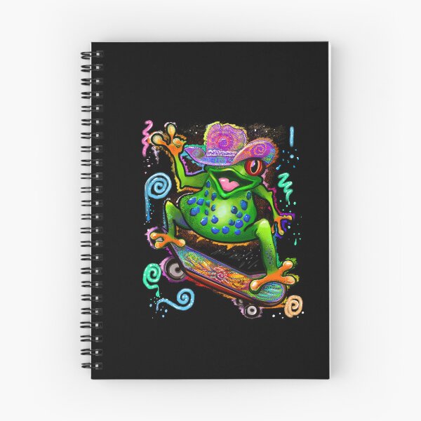Item preview, Peace Sign Skateboard Frog in Bright Colorful Cowboy Hat designed and sold by Artonmytee.