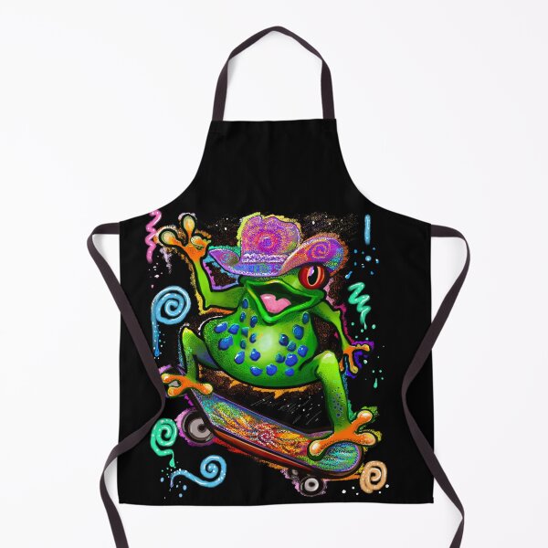 Item preview, Peace Sign Skateboard Frog in Bright Colorful Cowboy Hat designed and sold by Artonmytee.