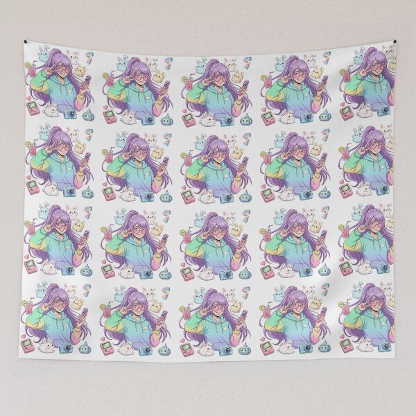Item preview, Kawaii Anime Girl Sticker – Cute Pastel Bunny Aesthetic designed and sold by BunnyMood1.