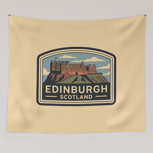 Item preview, Edinburgh Travel Stamp Sticker | Vintage Passport Style Scotland Art designed and sold by Timeless Design.