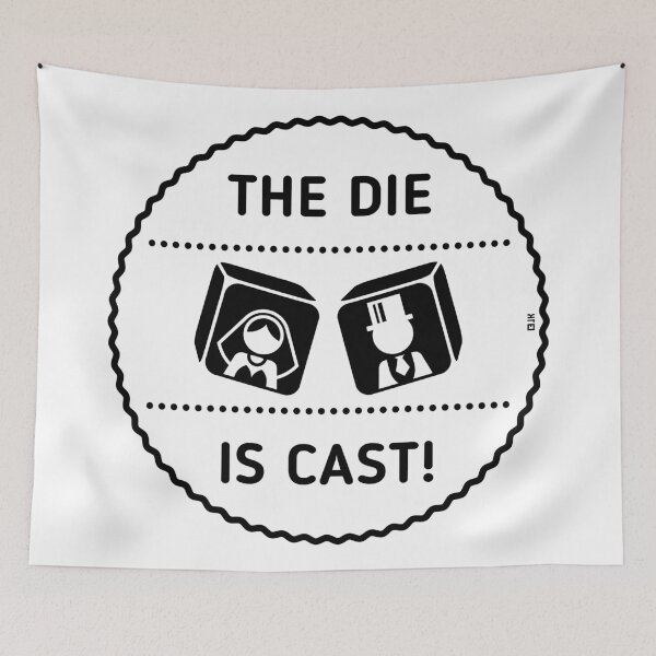 Item preview, The Die Is Cast! (Dice / Stag Party / Wedding / Game Over / Patch / Black) designed and sold by MrFaulbaum.