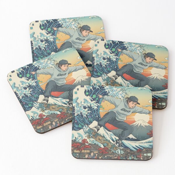 Item preview, Skateboarding the Great Wave – Japanese Ukiyo-e Meets Modern Street Culture designed and sold by kaxymax.