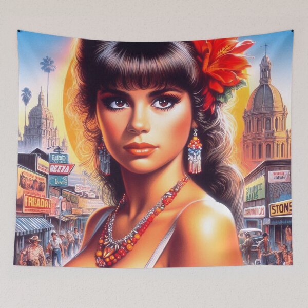 Item preview, Cute Retro Hispanic Woman designed and sold by PulpVintage.