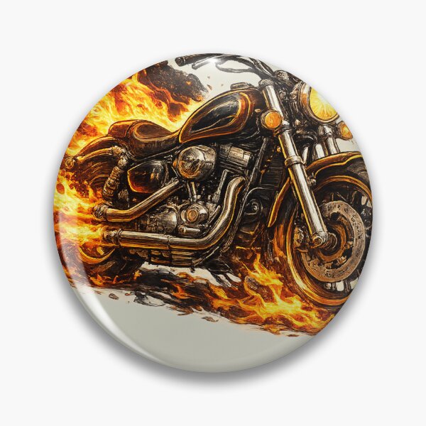 Item preview, Flaming Motorcycle Pop Art Sticker | Fire, Speed & Power Design designed and sold by DrizzyV.