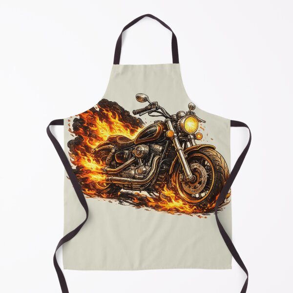 Artikelvorschau, Pop-Art-Aufkleber mit flammendem Motorrad | Design: Feuer, Geschwindigkeit & Kraft entworfen und verkauft von DrizzyV.
