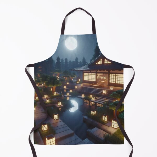 Item preview, Minecraft world, Japanese garden, cherry blossom trees, Japan, gaming, blue sky, pixel art, blocky digital landscape designed and sold by Sugar Wisdom .