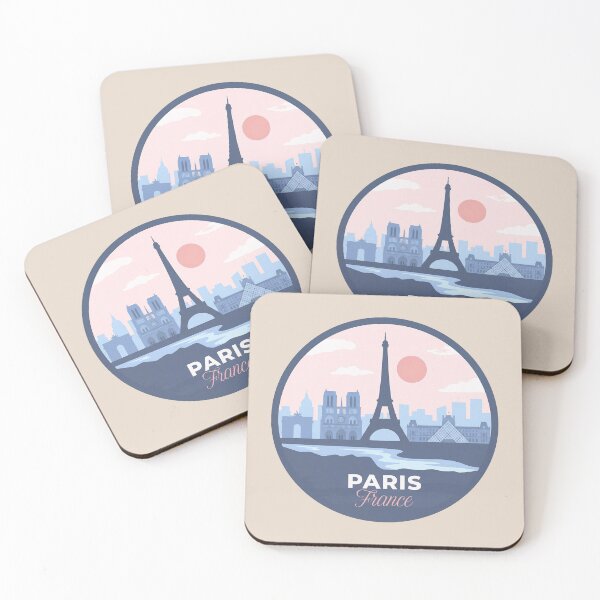 Item preview, Paris France Travel Badge Eiffel Tower Notre Dame and Louvre Landmark Illustration designed and sold by InvestingRoad.