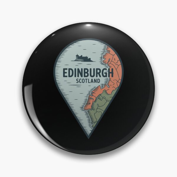 Item preview, Edinburgh Map Marker Sticker | Vintage Travel Map Scotland Art designed and sold by Timeless Design.