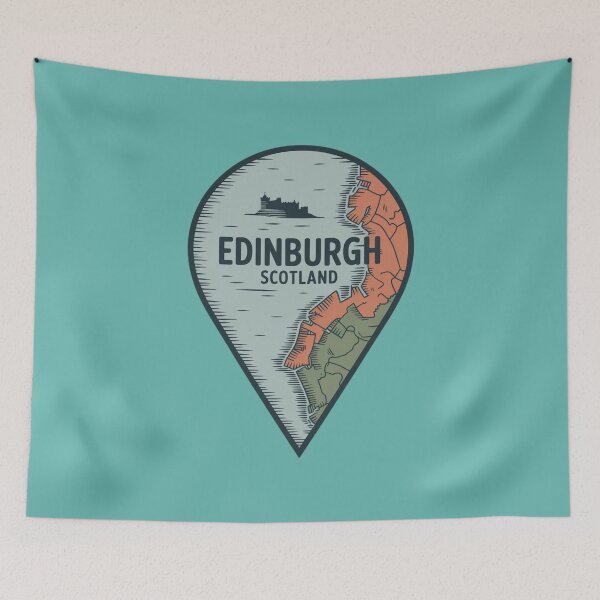 Item preview, Edinburgh Map Marker Sticker | Vintage Travel Map Scotland Art designed and sold by Timeless Design.