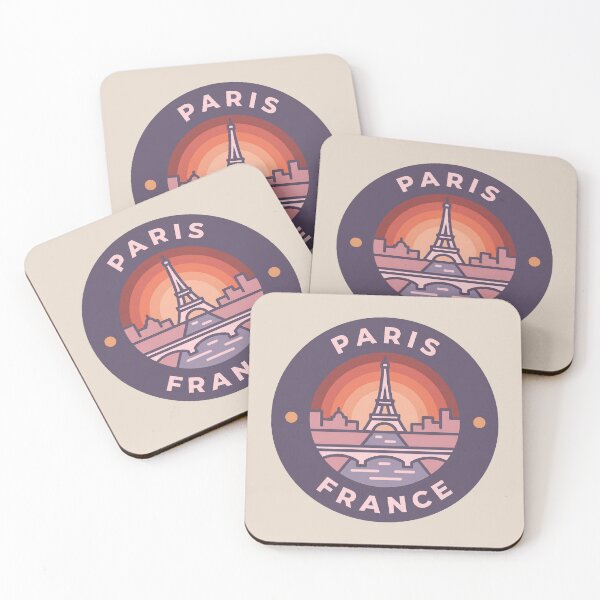 Item preview, Paris France Travel Badge Eiffel Tower Notre Dame and Louvre Landmark Illustration designed and sold by InvestingRoad.