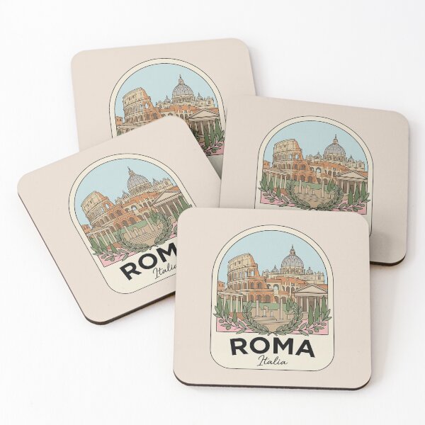 Item preview, Roma Italy Travel Badge Colosseum St Peters Basilica and Roman Ruins designed and sold by InvestingRoad.