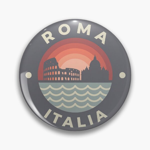 Item preview, Roma Italy Travel Badge Colosseum St Peters Basilica and Roman Ruins designed and sold by InvestingRoad.
