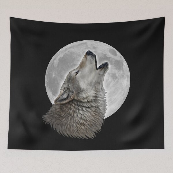 Item preview, Wolf howling at the Moon designed and sold by GaiaSorrentino.