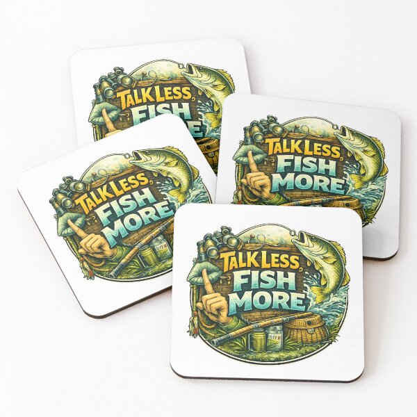 Artikelvorschau, Talk Less Fish More – Humorvolles Angler Spruch Design entworfen und verkauft von SVALANART.